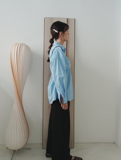 V13 直紋亮片花朵襯衣(SET)5