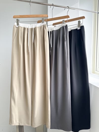 H22 白拼接鬆緊西褲1