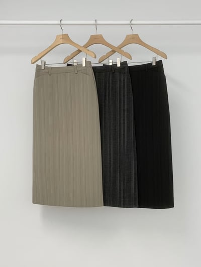 B06 高級感修身直紋裙1