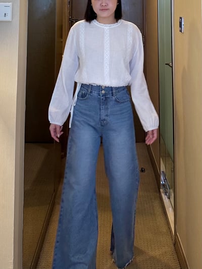 B14 高腰雙釦丹寧寬褲3