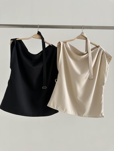 J01 挺版斜肩不規則上衣2