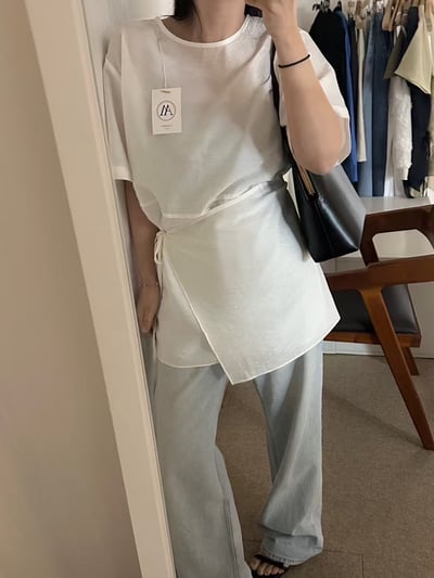 T07 簡約側綁設計上衣5