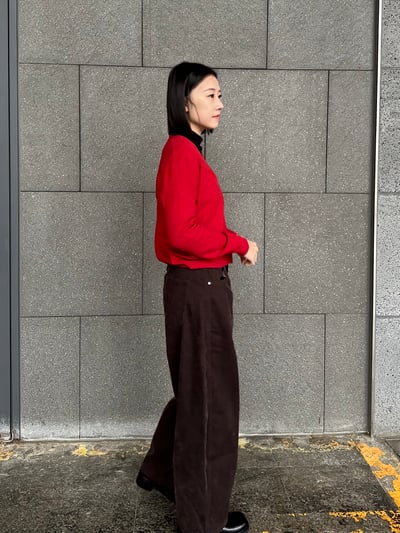SU06 彎刀單寧褲(細刷毛)7