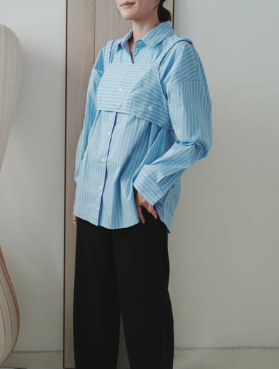 V13 直紋亮片花朵襯衣(SET)1