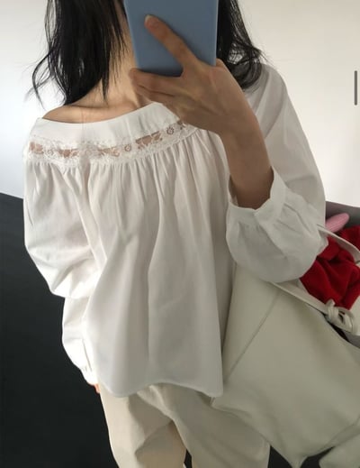 B01 氣質蕾絲大圓領上衣9