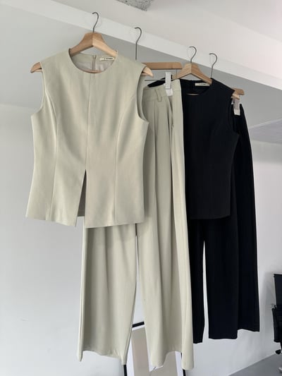 T06 開衩倒V西裝式套裝10