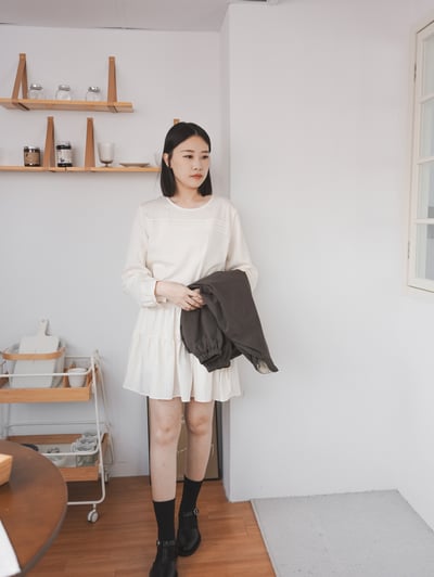 G18 優雅綁帶蛋糕裙擺洋裝4