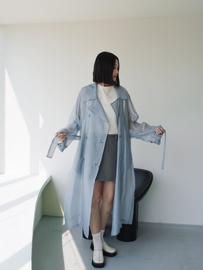 T01 高級感。夏季透膚長版罩衫10