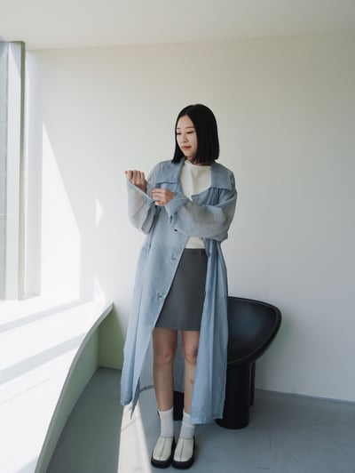 T01 高級感。夏季透膚長版罩衫2