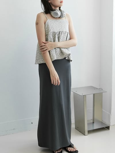 H17 背綁帶小花細肩上衣7