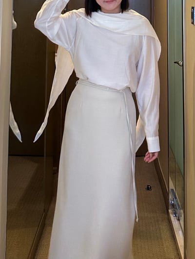 B12 千金氛圍感圍巾領上衣12