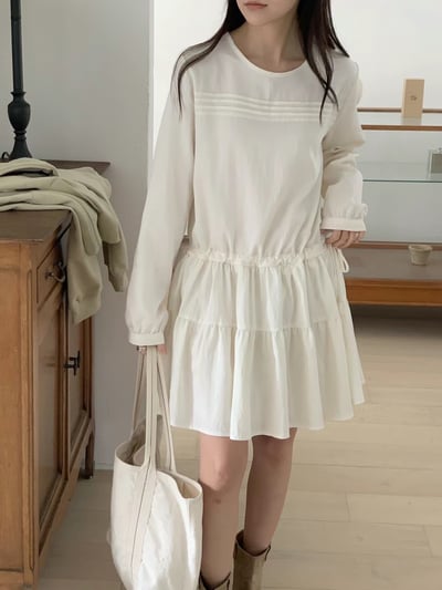 G18 優雅綁帶蛋糕裙擺洋裝5