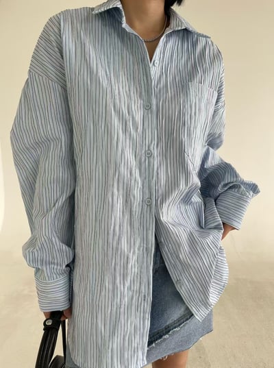 B11 立體直紋後綁設計款襯衫4