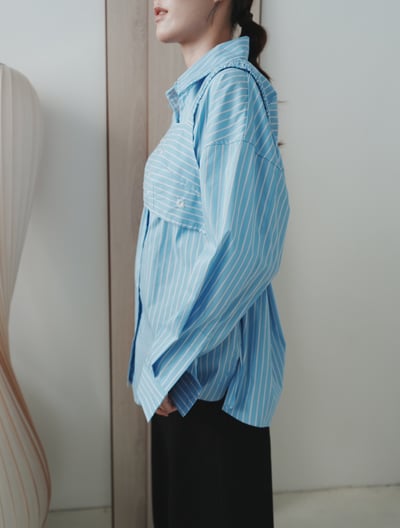 V13 直紋亮片花朵襯衣(SET)7