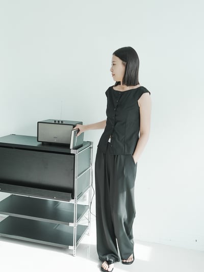 H22 白拼接鬆緊西褲4