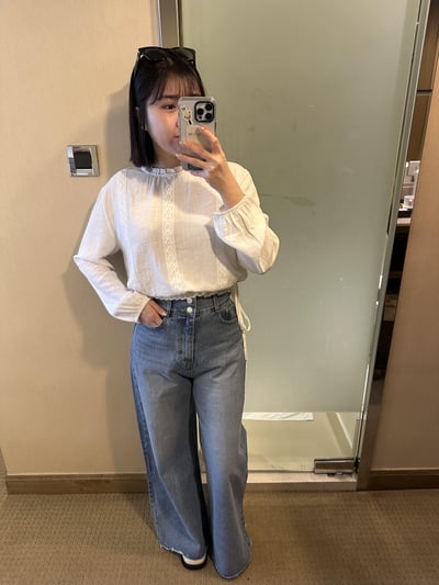 B13 短版側綁布蕾絲上衣4