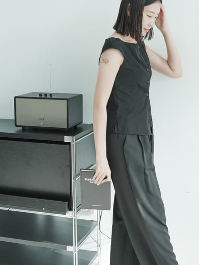 H22 白拼接鬆緊西褲6