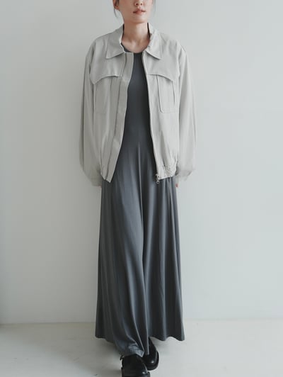 J05 拉鍊風衣片設計外套2