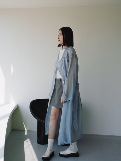 T01 高級感。夏季透膚長版罩衫9