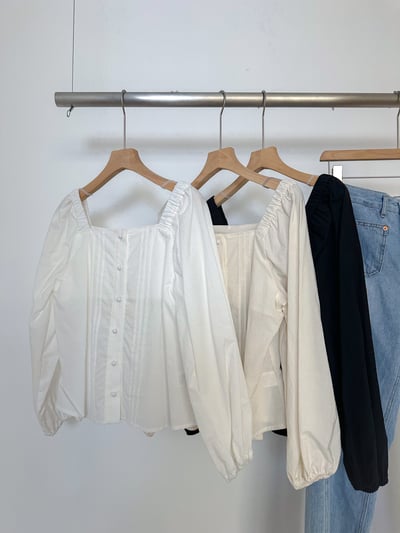 A06 唯美主義方領排釦上衣7