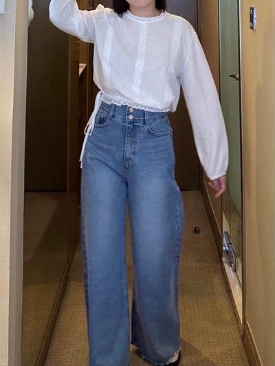 B13 短版側綁布蕾絲上衣6