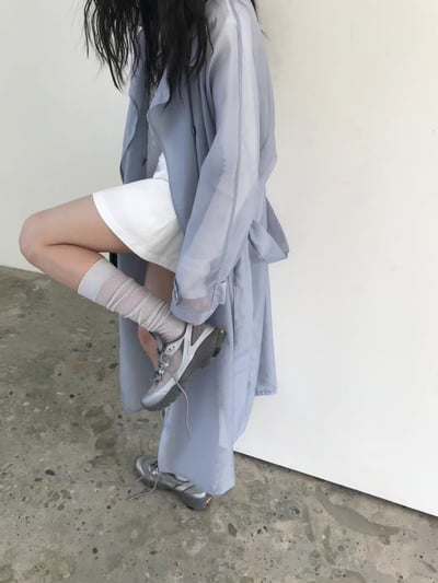 T01 高級感。夏季透膚長版罩衫12
