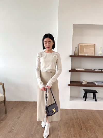 A16 舒適棉質偽二件式上衣2