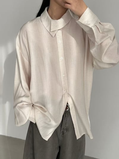 B05 不對稱文青領襯衫1