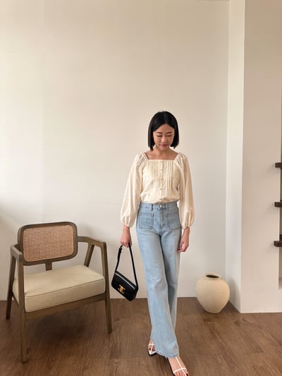 A06 唯美主義方領排釦上衣2