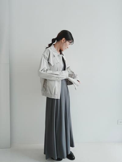 J05 拉鍊風衣片設計外套4