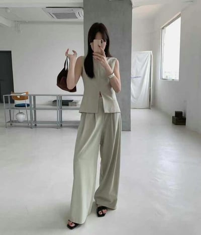 T06 開衩倒V西裝式套裝9