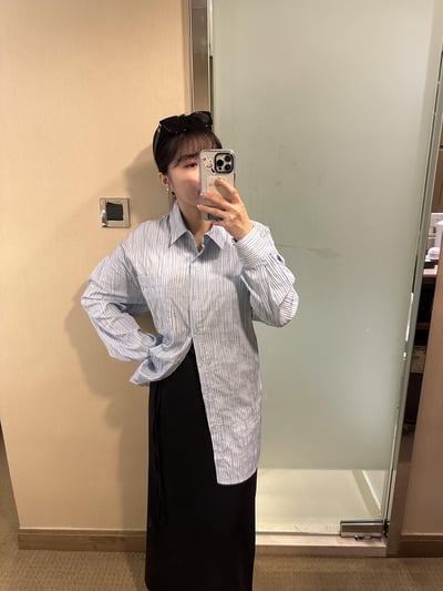 B11 立體直紋後綁設計款襯衫8