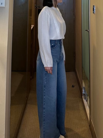 B14 高腰雙釦丹寧寬褲5