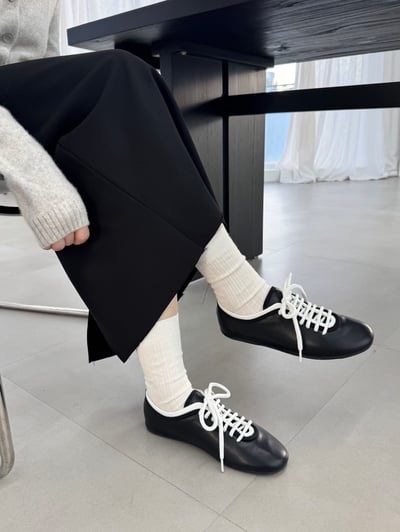 B04 黑白系羊皮手工鞋1