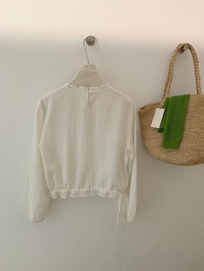 B13 短版側綁布蕾絲上衣11