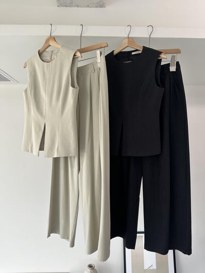 T06 開衩倒V西裝式套裝11