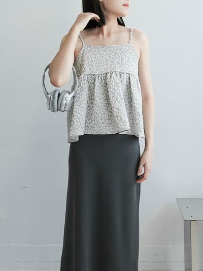 H17 背綁帶小花細肩上衣3