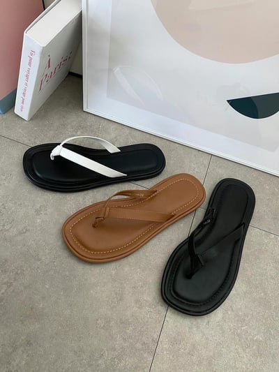 E20 皮革繩結人字拖鞋1