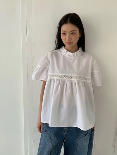 K03 花紋刺繡立領上衣7