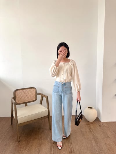 A06 唯美主義方領排釦上衣3