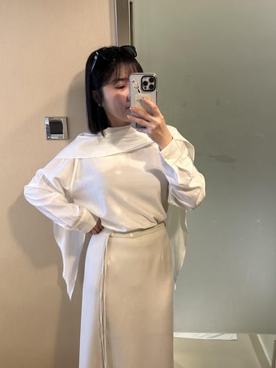 B12 千金氛圍感圍巾領上衣10