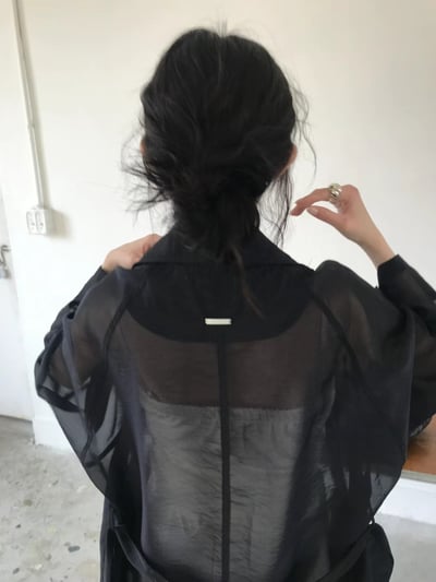 T01 高級感。夏季透膚長版罩衫16