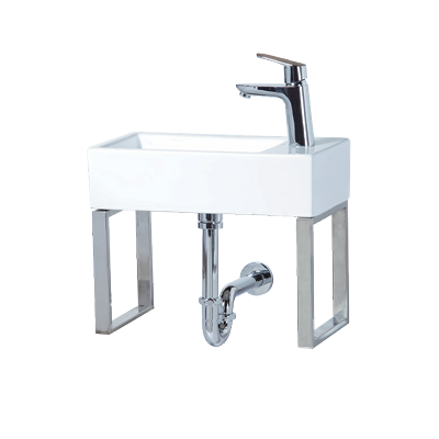 方形立體盆+方形不銹鋼面盆架 231641