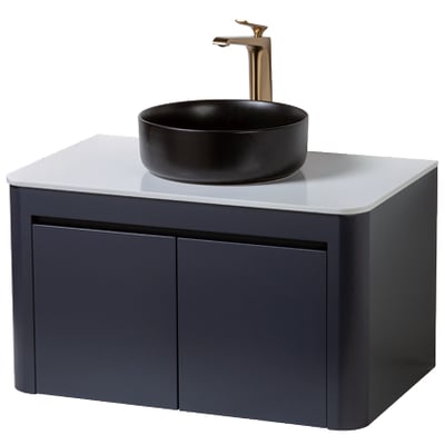 訂製浴櫃+黮黑圓形立體盆組  (火山灰)1