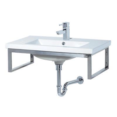 瓷盆+方形不銹鋼面盆架 25116-751