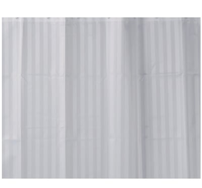 白色直紋浴簾布 710151