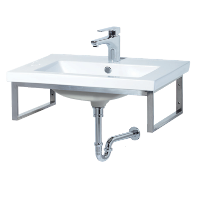 瓷盆+方形不銹鋼面盆架 25116-601