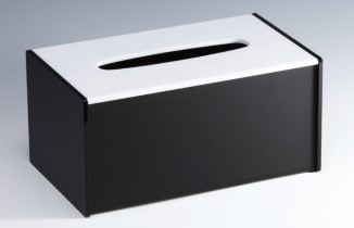 抽取式壓克力衛生紙盒-黑白 5mm 720251