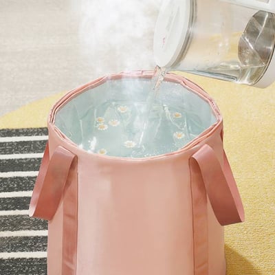 帶蓋恆溫泡腳桶 足浴桶 Spa足浴袋 改善循環 泡澡 祛濕氣好睡眠 長者 冬天 冬季 寒流 保暖 露營必備 暖腳 泡湯 折疊收納2