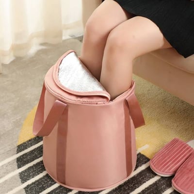 帶蓋恆溫泡腳桶 足浴桶 Spa足浴袋 改善循環 泡澡 祛濕氣好睡眠 長者 冬天 冬季 寒流 保暖 露營必備 暖腳 泡湯 折疊收納3